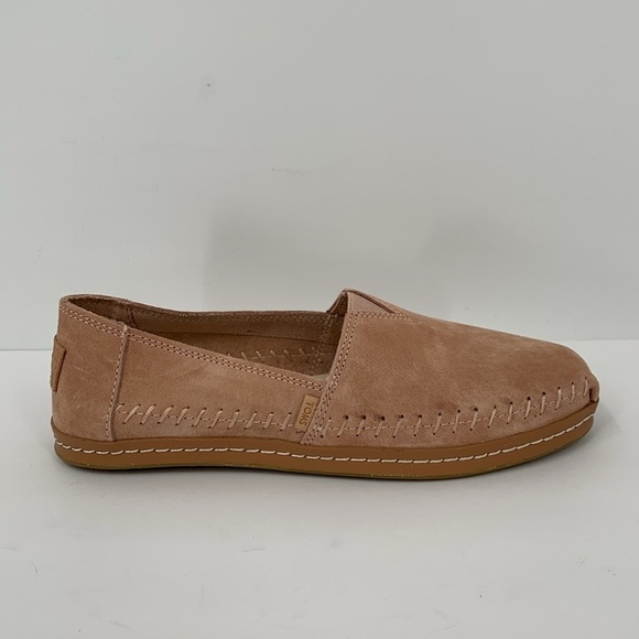 TOMS Alpargata slip-on shoe blush pink suede sneaker flat comfort moccasin new 6 - Picture 1 of 6